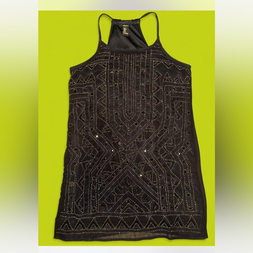 Forever 21 Black Embellished Mini Dress